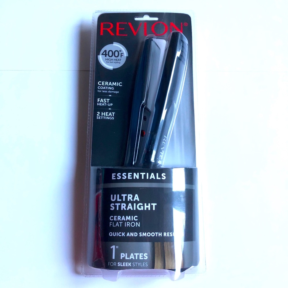 NEW REVLON Ultra Straight Ceramic 1" Flat Iron Essentials RVST2043C